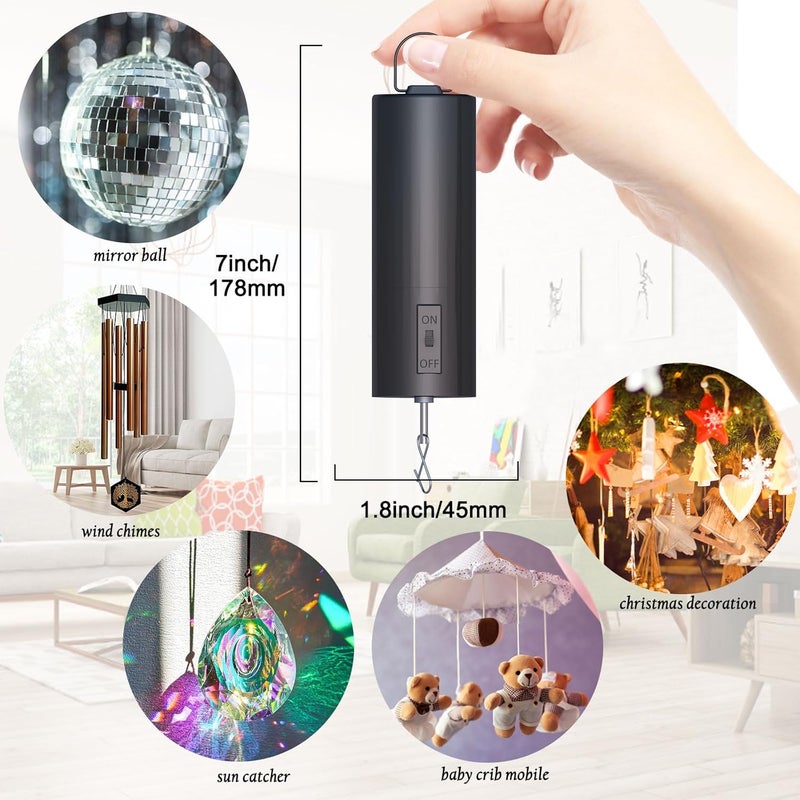 Eiryhope Battery Operated Wind Spinner Motor 30RPM | Hanging Display for Wind Spinners, Windchimes, Suncatchers,Disco Mirror Ball, Garden/Christmas Decor - Image 3